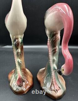 Vintage California Pottery Flamingo Set Figurines MCM PRISTINE