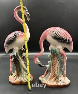 Vintage California Pottery Flamingo Set Figurines MCM PRISTINE