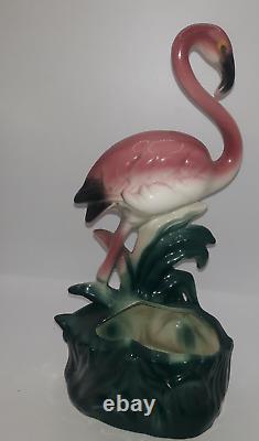 Vintage California Pottery Pink Flamingo Planter Unsigned Exc. $54.99