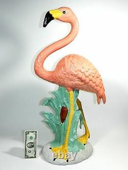 Vintage Ceramic Flamingo 32'' Tall