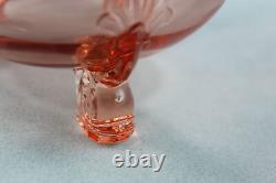 Vintage Heisey Glass 3-Pint Dolphin Footed Empress Jug Pitcher Flamingo #1401