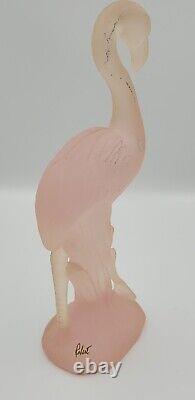 Vintage Lucite Frosted Pink Flamingo 10'' T