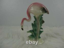 Vintage Mid Century Ceramic Pink Flamingo Pottery Figurine