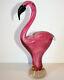 Vintage Murano Art Glass Large Sculpture'pink Flamingo' Bird Figurine 11 High