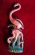 Vintage Pink Flamingo Art Deco Style Ceramic Mcm Rare Figurine With Baby 6