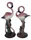 Vintage Pink Flamingo Ceramic Figurines