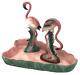Vintage Will George Flamingo Pond Bowl Base Figurine Set Mcm California Pottery
