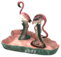 Vintage Will George Flamingo Pond Bowl Base Figurine Set MCM California Pottery