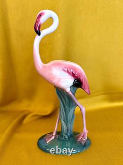 Vintage Will George White Orange Rare Flamingo Figure 11.5 Tall Nice