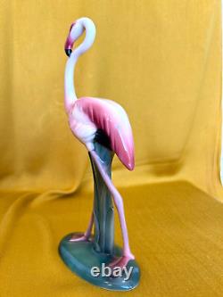 Vintage Will George White Orange Rare Flamingo Figure 11.5 Tall Nice