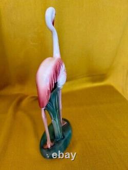 Vintage Will George White Orange Rare Flamingo Figure 11.5 Tall Nice