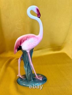 Vintage Will George White Orange Rare Flamingo Figure 11.5 Tall Nice