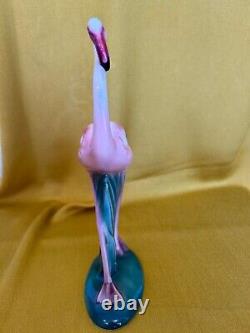 Vintage Will George White Orange Rare Flamingo Figure 11.5 Tall Nice