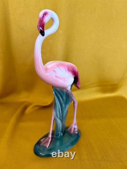 Vintage Will George White Orange Rare Flamingo Figure 11.5 Tall Nice