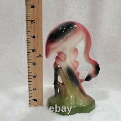 Vintage, mid-century Art Deco Style California Pottery Pink Flamingo Head Down