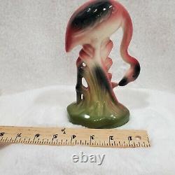 Vintage, mid-century Art Deco Style California Pottery Pink Flamingo Head Down