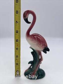 Vintage, mid-century Art Deco Style Pink Flamingo Ceramic Figurine Flamingo 8