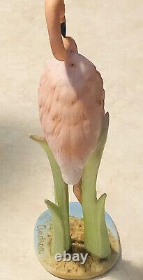 Vtg Pink Flamingo Porcelain Figurine Andrea by Sadek 1985 Flamingo Bird #7347