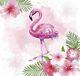 Watercolor Flamingo 40pcs Lunch Paper Napkins Tropical, Pink Bird Flowers Summer