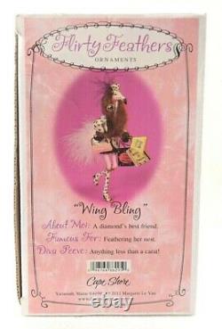 WING BLING Flirty Feathers Pink Flamingo Shopper Ornament Tag & Box New