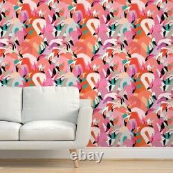 Wallpaper Roll Flamingo Florida Resort Bird Tropical Illustration 24in x 27ft