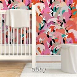 Wallpaper Roll Flamingo Florida Resort Bird Tropical Illustration 24in x 27ft