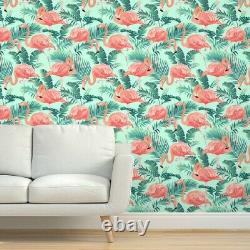 Wallpaper Roll Flamingo Teal Khaus Bird Pink Flamingos Tropical 24in x 27ft