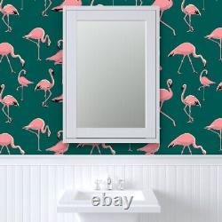 Wallpaper Roll Pink Flamingos Birds Tropical Animals And 24in x 27ft