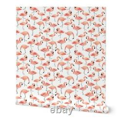 Wallpaper Roll Pink Watercolor Flamingo Birds White Flamingos Baby 24in x 27ft
