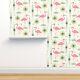 Wallpaper Roll Retro Pink Flamingo Birds Flamingos Palm Leaves 24in X 27ft