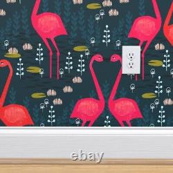 Wallpaper Roll Vibrant Flamingo Birds Love Nature Tropical Bold 24in x 27ft